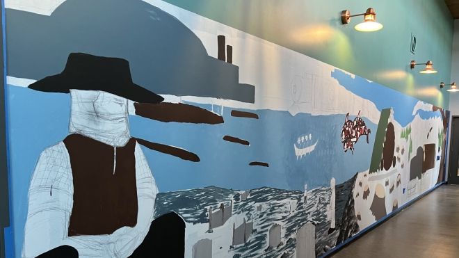 Shelton Campus mural in-progress