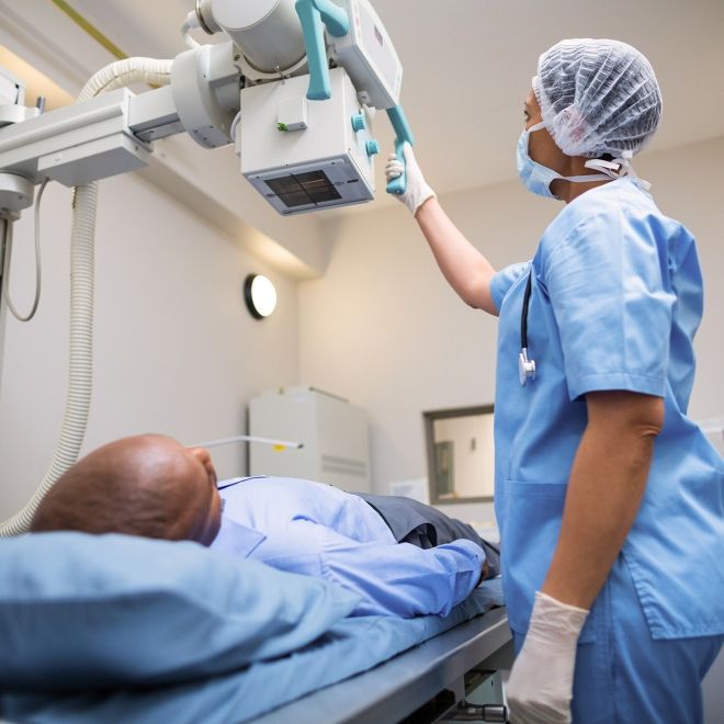 Person performing x-ray