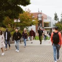 Students walking on the Bremerton Campus