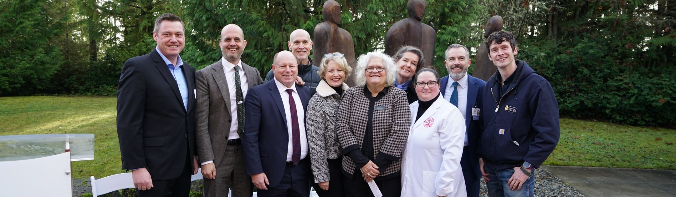 Group photo of stakeholders at press conference announcing expansion of health sciences programs in Poulsbo
